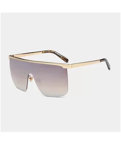 Oversized Sunglasses Fashion Glasses - C2 Gold Brown - CS198KGH0CZ $10.02 Goggle