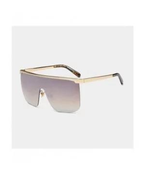 Oversized Sunglasses Fashion Glasses - C2 Gold Brown - CS198KGH0CZ $10.02 Goggle