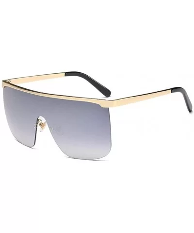 Oversized Sunglasses Fashion Glasses - C2 Gold Brown - CS198KGH0CZ $10.02 Goggle