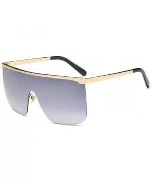 Oversized Sunglasses Fashion Glasses - C2 Gold Brown - CS198KGH0CZ $10.02 Goggle