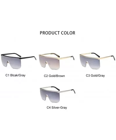 Oversized Sunglasses Fashion Glasses - C2 Gold Brown - CS198KGH0CZ $10.02 Goggle