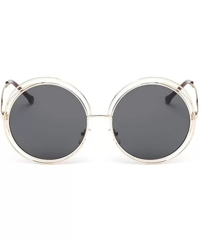 Fashion Men Womens Retro Vintage Round Frame UV Glasses Sunglasses - B - CD193XI6CK0 $8.59 Square