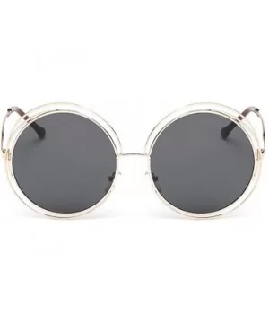 Fashion Men Womens Retro Vintage Round Frame UV Glasses Sunglasses - B - CD193XI6CK0 $8.59 Square