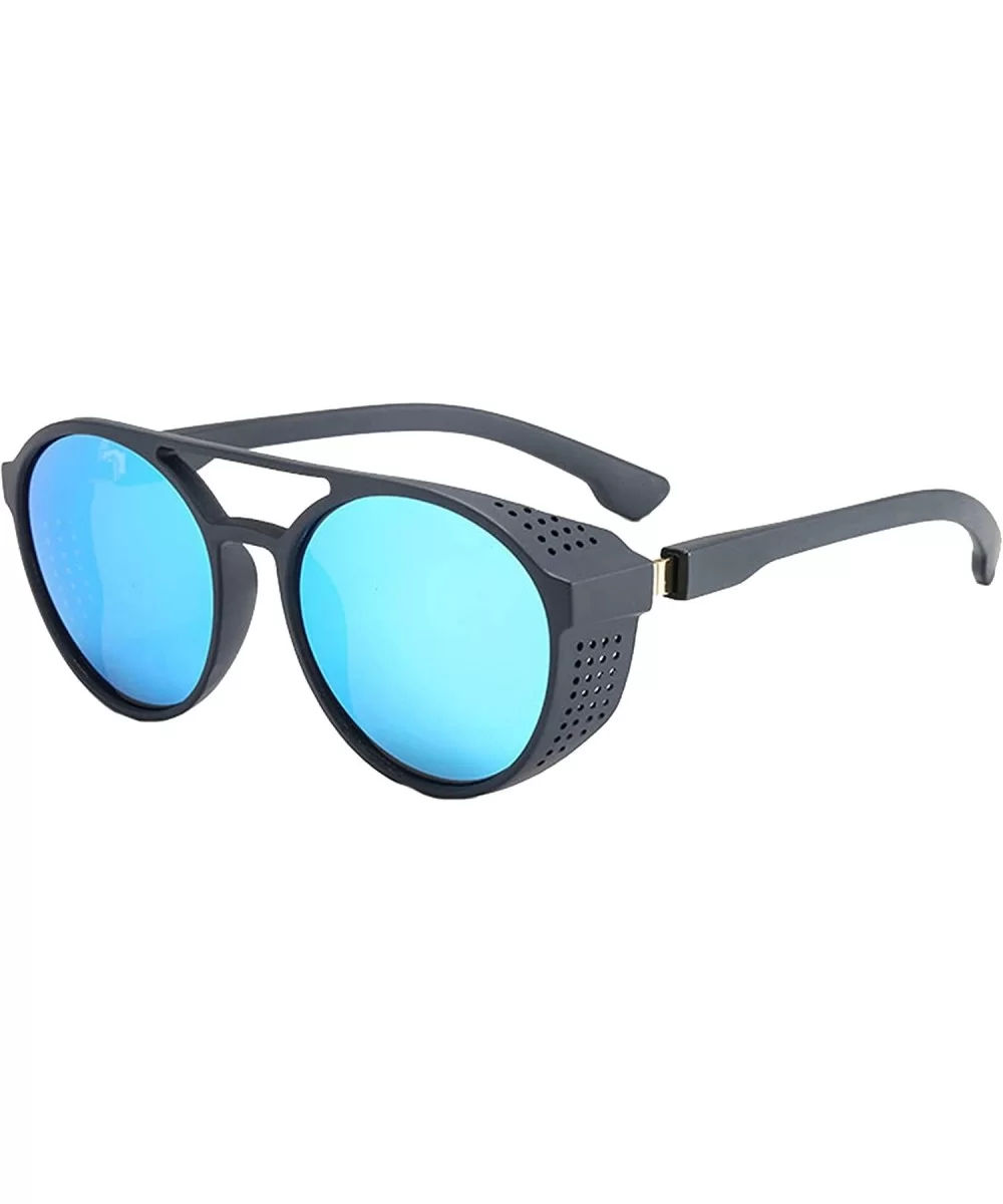 Fashion Sunglasses for Women Men Summer Beach Eyewear - Grey Frame+blue Lens - CC18Q7LNOUY $12.20 Round