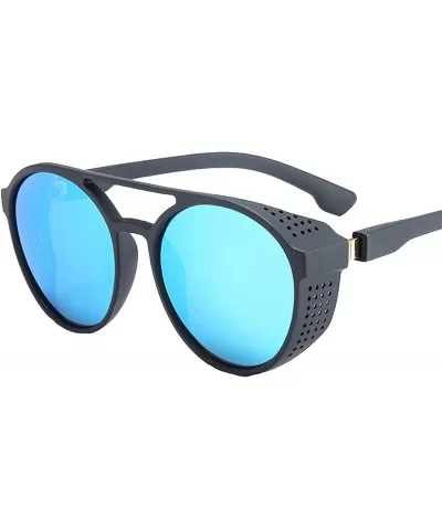 Fashion Sunglasses for Women Men Summer Beach Eyewear - Grey Frame+blue Lens - CC18Q7LNOUY $12.20 Round