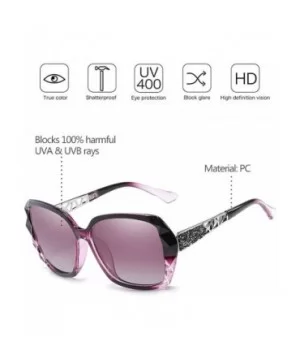 Classic Oversized Polarised Sunglasses for Womens Fashion Retro Glasses - Purple - CT18RQDX3HQ $8.15 Goggle