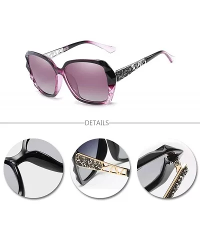 Classic Oversized Polarised Sunglasses for Womens Fashion Retro Glasses - Purple - CT18RQDX3HQ $8.15 Goggle