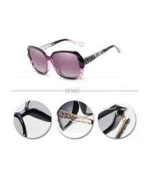 Classic Oversized Polarised Sunglasses for Womens Fashion Retro Glasses - Purple - CT18RQDX3HQ $8.15 Goggle