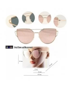 Single or 2 Pack Pink Mirrored Flat Lens Sunglasses Women (2 Pack/Cross Bar Cat - Eye & Pilot - 52-63) - CM18687H4XT $12.52 C...