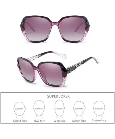 Classic Oversized Polarised Sunglasses for Womens Fashion Retro Glasses - Purple - CT18RQDX3HQ $8.15 Goggle