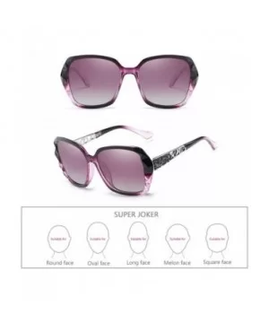 Classic Oversized Polarised Sunglasses for Womens Fashion Retro Glasses - Purple - CT18RQDX3HQ $8.15 Goggle