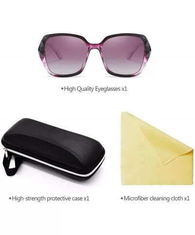 Classic Oversized Polarised Sunglasses for Womens Fashion Retro Glasses - Purple - CT18RQDX3HQ $8.15 Goggle