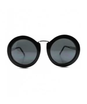 Stylish Vintage Thick Frame Womens Designer Oversized Round Sunglasses - Black - CD1892H9SG5 $8.65 Oversized