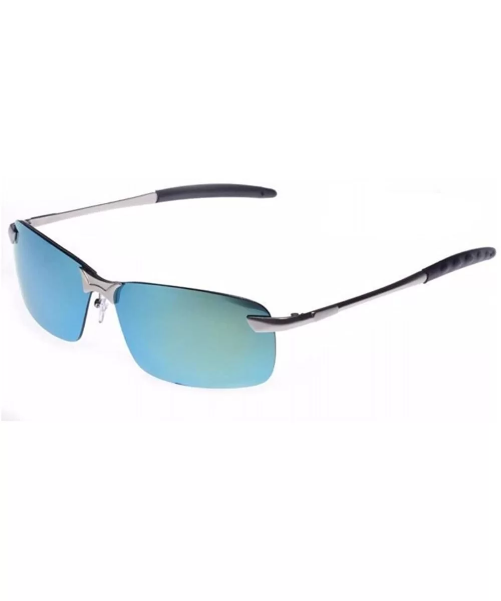 Men UV400 Rectangle Polaroid Sunglass Sport Fishing Driving Sun Glasses - Yellow - C6182Z2CARS $7.32 Goggle