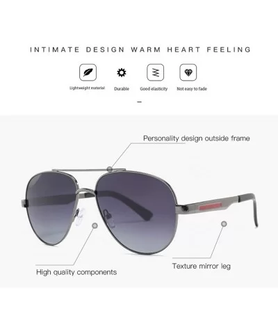 Explosive metal polarized sunglasses men's trend riding driving sunglasses - Grey C4 - C3190580YY2 $10.83 Square