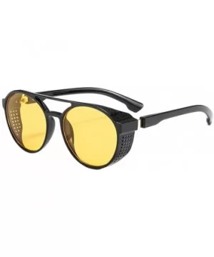 Women Mens Stylish Vintage Eyeglasses Retro Metal Round Circle Frame Sunglasses Outdoor Eyewear - Yellow - CH18RUZN2CZ $8.88 ...