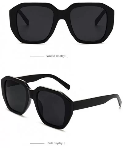 Womens Boyfriend Style Eyewear Oversize Horned Rim Thick Plastic Sunglasses - C - CV18NSKIGH5 $6.04 Oversized