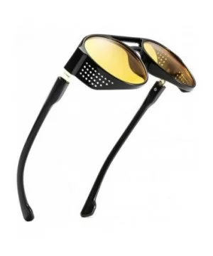 Women Mens Stylish Vintage Eyeglasses Retro Metal Round Circle Frame Sunglasses Outdoor Eyewear - Yellow - CH18RUZN2CZ $8.88 ...