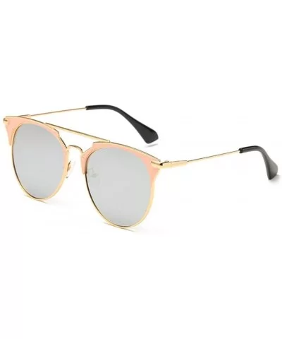 Women Cat Eye Glasses Vintage Mirror UV400 Sunglasses Eyewear - Silver - CR17AA3QR5G $5.88 Goggle