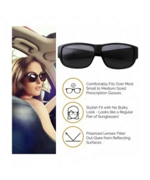 Women Polarized Fit Over Sunglasses - Less Bulky - Ladies Size - Slim Black - C918GL6YYKK $10.74 Wrap