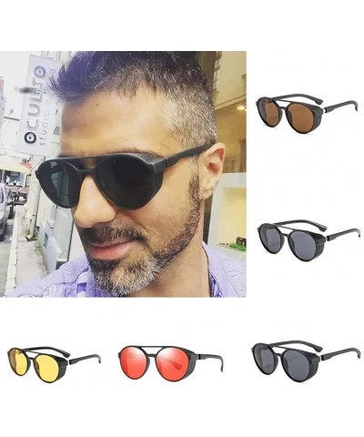 Women Mens Stylish Vintage Eyeglasses Retro Metal Round Circle Frame Sunglasses Outdoor Eyewear - Yellow - CH18RUZN2CZ $8.88 ...