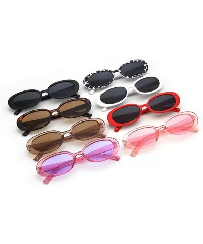 Sunglasses New Trend Personaltiy Small Oval Frame Travel Outdoor Stripe Sun 8 - 7 - CZ18YKUO0QG $6.44 Aviator