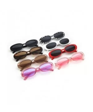 Sunglasses New Trend Personaltiy Small Oval Frame Travel Outdoor Stripe Sun 8 - 7 - CZ18YKUO0QG $6.44 Aviator