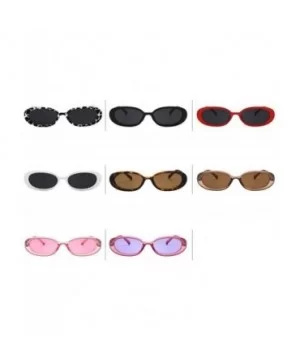 Sunglasses New Trend Personaltiy Small Oval Frame Travel Outdoor Stripe Sun 8 - 7 - CZ18YKUO0QG $6.44 Aviator