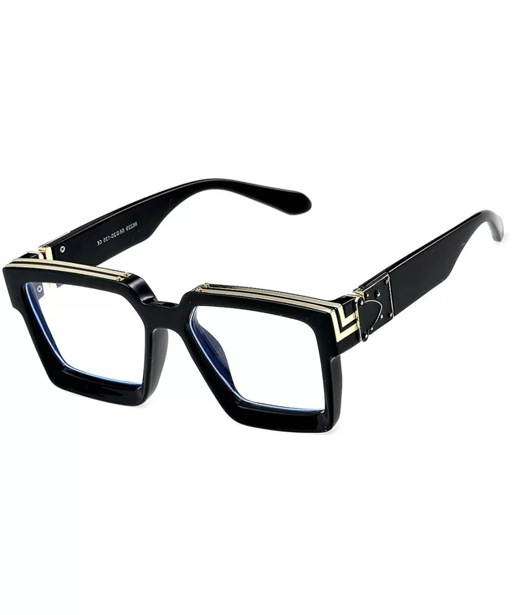 Retro Millionaire Sunglasses Square Metal punk Rock Hip hop Sunglasses men women - 6 - C71954QSQXW $9.47 Rectangular