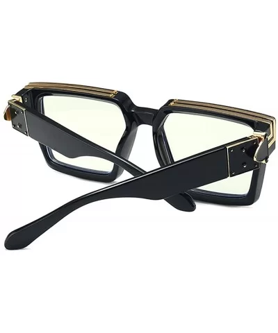 Retro Millionaire Sunglasses Square Metal punk Rock Hip hop Sunglasses men women - 6 - C71954QSQXW $9.47 Rectangular