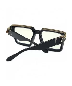 Retro Millionaire Sunglasses Square Metal punk Rock Hip hop Sunglasses men women - 6 - C71954QSQXW $9.47 Rectangular