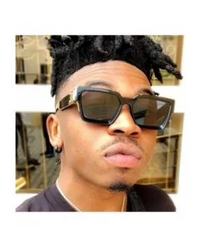 Retro Millionaire Sunglasses Square Metal punk Rock Hip hop Sunglasses men women - 6 - C71954QSQXW $9.47 Rectangular