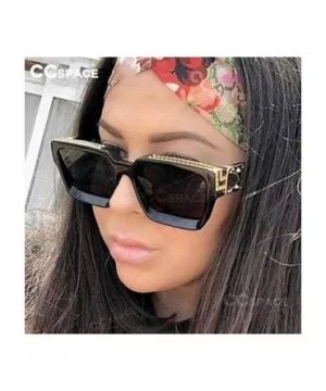 Retro Millionaire Sunglasses Square Metal punk Rock Hip hop Sunglasses men women - 6 - C71954QSQXW $9.47 Rectangular