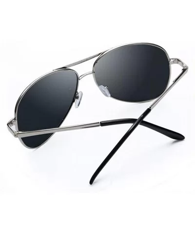 Retro Men Sunglasses Lightweight Polarized Sunglasses UV400 Protection Outdoor Sports Driving - Silver Frame - CV199RXGW3Z $1...