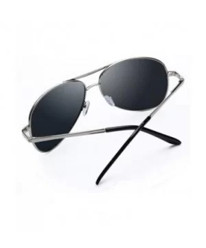 Retro Men Sunglasses Lightweight Polarized Sunglasses UV400 Protection Outdoor Sports Driving - Silver Frame - CV199RXGW3Z $1...