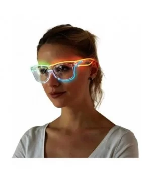 Light Up El Wire Glasses Glow Sunglasses Flashing LED Glasses Glow in Dark for Ravers DJ Dancers - CW189OSRL8E $8.58 Rectangular