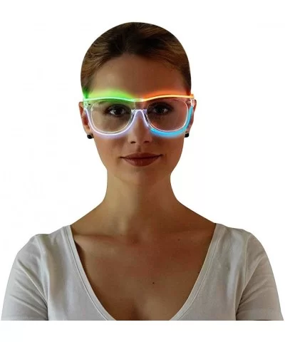 Light Up El Wire Glasses Glow Sunglasses Flashing LED Glasses Glow in Dark for Ravers DJ Dancers - CW189OSRL8E $8.58 Rectangular