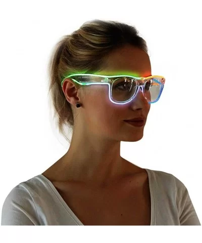 Light Up El Wire Glasses Glow Sunglasses Flashing LED Glasses Glow in Dark for Ravers DJ Dancers - CW189OSRL8E $8.58 Rectangular