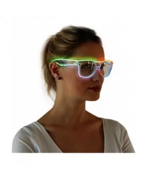 Light Up El Wire Glasses Glow Sunglasses Flashing LED Glasses Glow in Dark for Ravers DJ Dancers - CW189OSRL8E $8.58 Rectangular