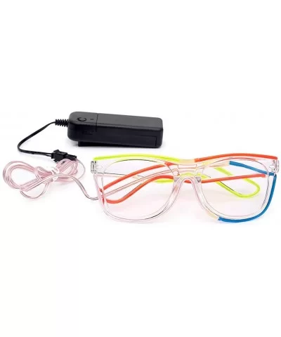 Light Up El Wire Glasses Glow Sunglasses Flashing LED Glasses Glow in Dark for Ravers DJ Dancers - CW189OSRL8E $8.58 Rectangular