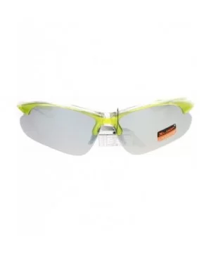 Xloop Sunglasses Mens Sports Eyewear Half Rim Lite Wrap Around UV 400 - Yellow Clear (Silver Mirror) - C1184DEH8C7 $6.77 Wrap