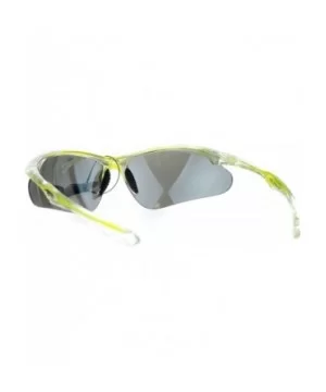 Xloop Sunglasses Mens Sports Eyewear Half Rim Lite Wrap Around UV 400 - Yellow Clear (Silver Mirror) - C1184DEH8C7 $6.77 Wrap