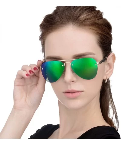 Polarized Mens Womens Aviator Vintage Retro Designer Sunglasses JO803 - Green - C4120Y9X7U3 $24.97 Aviator