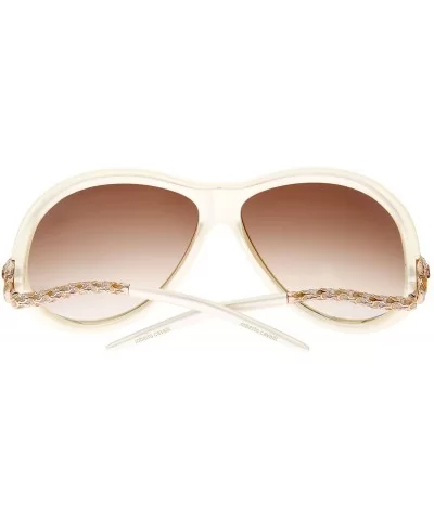 RC853S Sunglasses Ivory - CW11XMFLHGN $36.54 Oversized