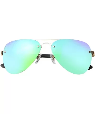 Polarized Mens Womens Aviator Vintage Retro Designer Sunglasses JO803 - Green - C4120Y9X7U3 $24.97 Aviator