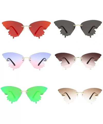 Summer Butterfly Sunglasses Gradient Butterfly Shape Frame - B - C2190E7WWEI $4.71 Butterfly