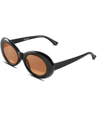 Bold Retro Oval Mod Thick Frame Sunglasses-Round Lens Clout Goggles Eyewear Supreme Glasses Cool Sunglasses - CS1809TOCLU $5....