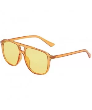 UV Protection Sunglasses for Women Men Full rim frame Square Acrylic Lens Plastic Frame Sunglass - B - CE1902RRE0M $6.44 Round