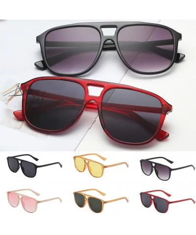 UV Protection Sunglasses for Women Men Full rim frame Square Acrylic Lens Plastic Frame Sunglass - B - CE1902RRE0M $6.44 Round