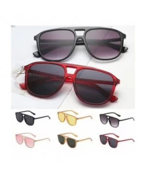 UV Protection Sunglasses for Women Men Full rim frame Square Acrylic Lens Plastic Frame Sunglass - B - CE1902RRE0M $6.44 Round